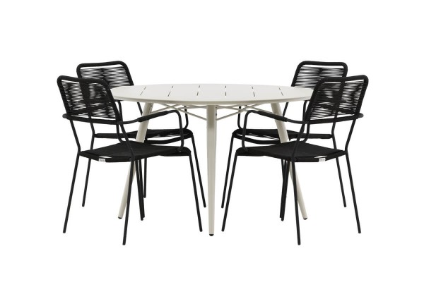 Lina & Lindos rund matgrupp svart/beige Venture Home
