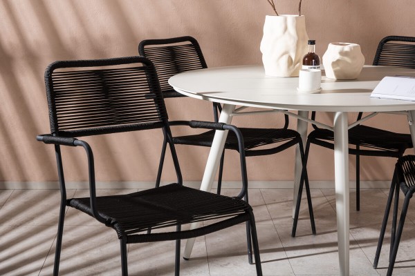 Lina & Lindos rund matgrupp svart/beige Venture Home