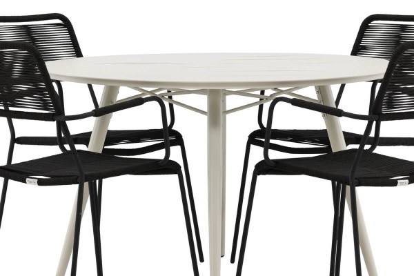 Lina & Lindos rund matgrupp svart/beige Venture Home