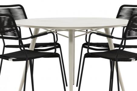 Lina & Lindos rund matgrupp svart/beige Venture Home