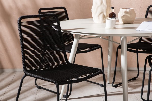 Lina & Lindos rund matgrupp beige/svart Venture Home
