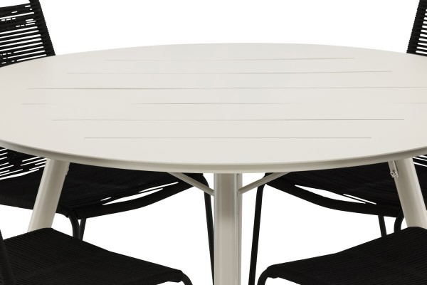 Lina & Lindos rund matgrupp beige/svart Venture Home