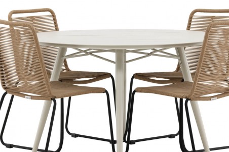 Lina & Lindos rund matgrupp beige Venture Home