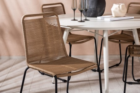 Lina & Lindos rund matgrupp beige Venture Home