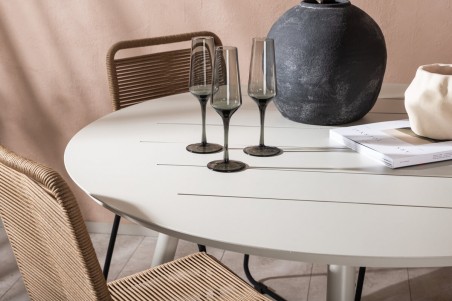 Lina & Lindos rund matgrupp beige Venture Home