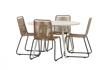 Lina & Lindos rund matgrupp beige Venture Home