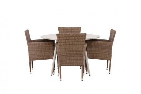 Lina & Malina rund matgrupp beige/natur Venture Home