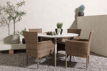 Lina & Malina rund matgrupp beige/natur Venture Home