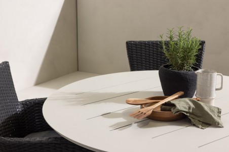 Lina & Malina rund matgrupp beige/svart Venture Home