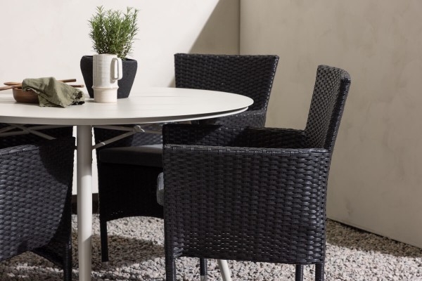 Lina & Malina rund matgrupp beige/svart Venture Home