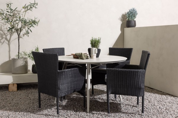 Lina & Malina rund matgrupp beige/svart Venture Home