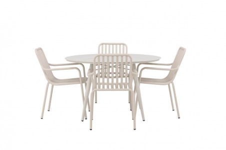 Lina & Peking rund matgrupp beige Venture Home
