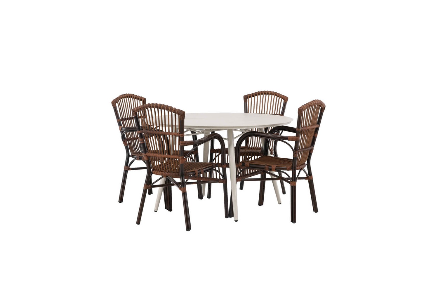 Lina & Galera rund matgrupp beige/brun Venture Home