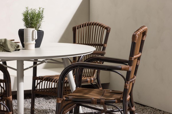 Lina & Galera rund matgrupp beige/brun Venture Home
