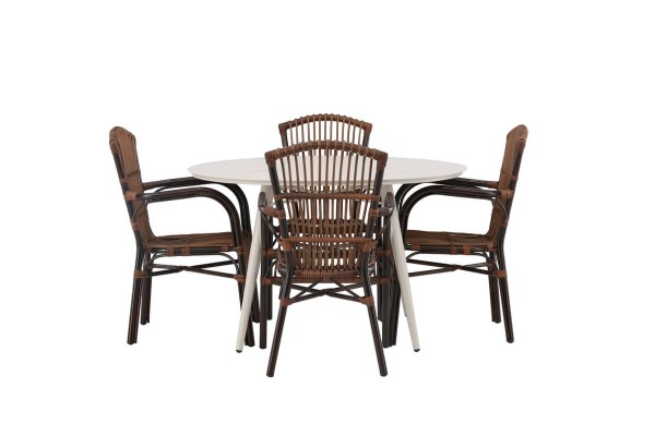 Lina & Galera rund matgrupp beige/brun Venture Home