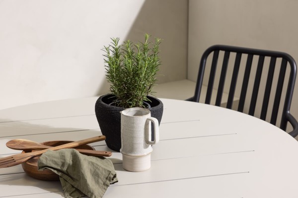 Lina & Peking rund matgrupp beige/svart Venture Home