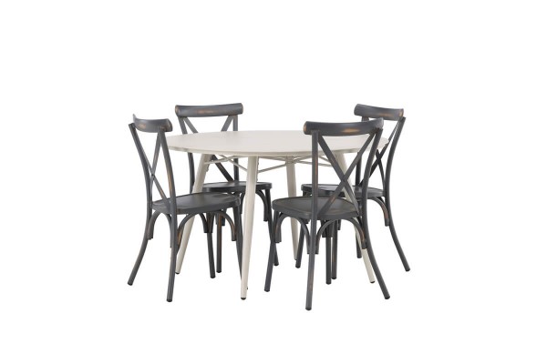 Lina & Tablas rund matgrupp beige/mörkgrå Venture Home