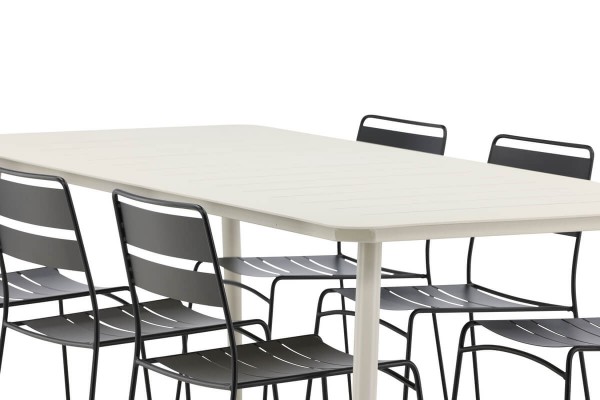 Lina rektangulär matgrupp svart/beige Venture Home