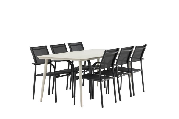 Lina & Santorini matgrupp beige/svart Venture Home