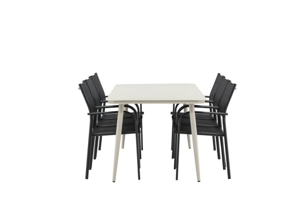 Lina & Santorini matgrupp beige/svart Venture Home