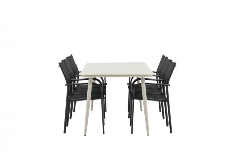 Lina & Santorini matgrupp beige/svart Venture Home