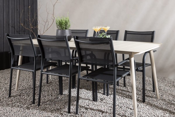 Lina & Santorini matgrupp beige/svart Venture Home