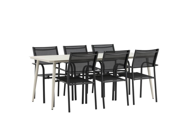 Lina & Santorini matgrupp beige/svart Venture Home