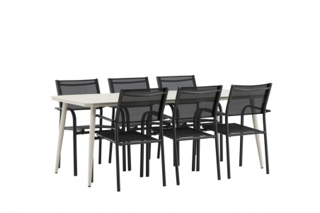 Lina & Santorini matgrupp beige/svart Venture Home