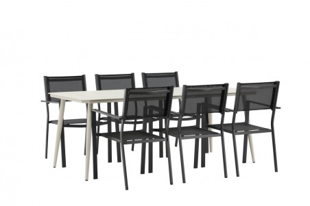Lina & Copacabana matgrupp beige/svart Venture Home