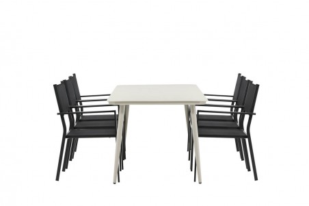 Lina & Copacabana matgrupp beige/svart Venture Home