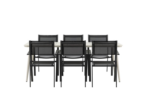 Lina & Copacabana matgrupp beige/svart Venture Home