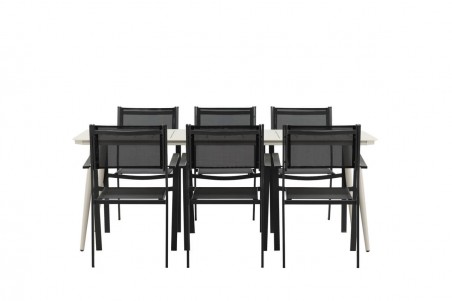 Lina & Copacabana matgrupp beige/svart Venture Home