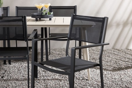 Lina & Copacabana matgrupp beige/svart Venture Home