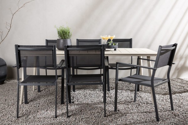 Lina & Copacabana matgrupp beige/svart Venture Home