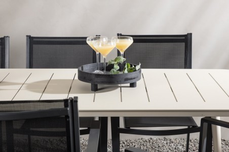 Lina & Copacabana matgrupp beige/svart Venture Home