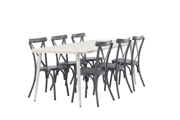 Lina & Tablas matgrupp beige/mörkgrå Venture Home