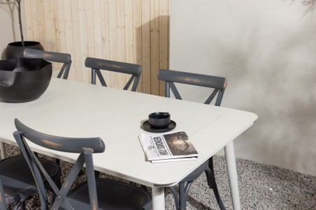 Lina & Tablas matgrupp beige/mörkgrå Venture Home
