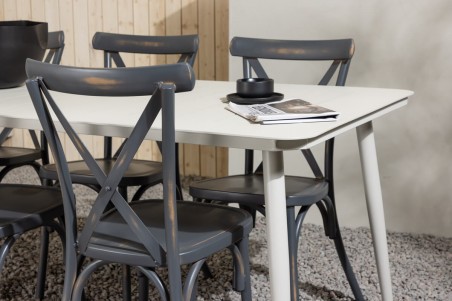 Lina & Tablas matgrupp beige/mörkgrå Venture Home