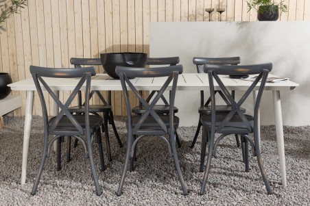 Lina & Tablas matgrupp beige/mörkgrå Venture Home
