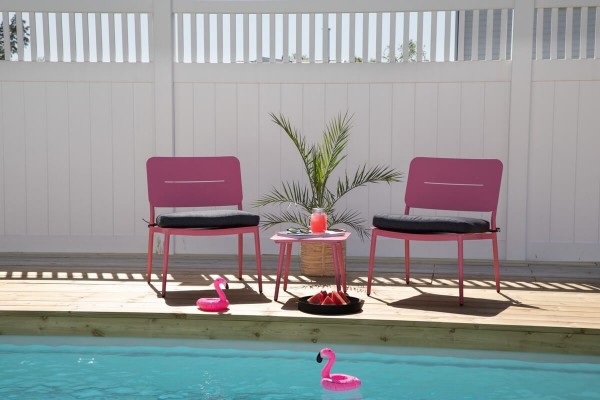 Lina loungestol 2-pack rosa Venture Design