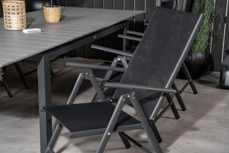 Levels & Break matgrupp 1 bord + 4 stolar svart/grå Venture Home