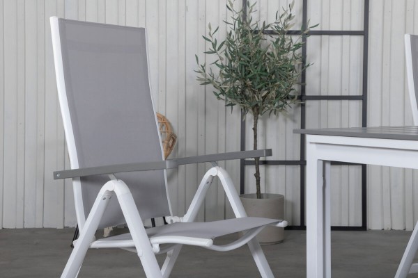 Levels & Albany matgrupp 1 bord + 4 stolar vit/grå Venture Home