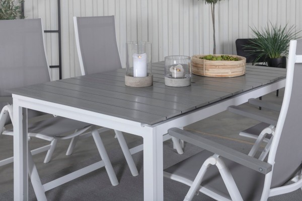 Levels & Albany matgrupp 1 bord + 4 stolar vit/grå Venture Home