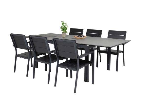 Levels rektangulär matgrupp svart/grå Venture Home