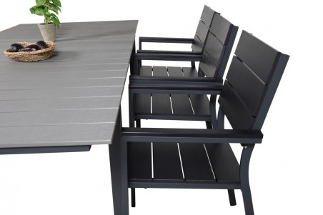 Levels rektangulär matgrupp svart/grå Venture Home