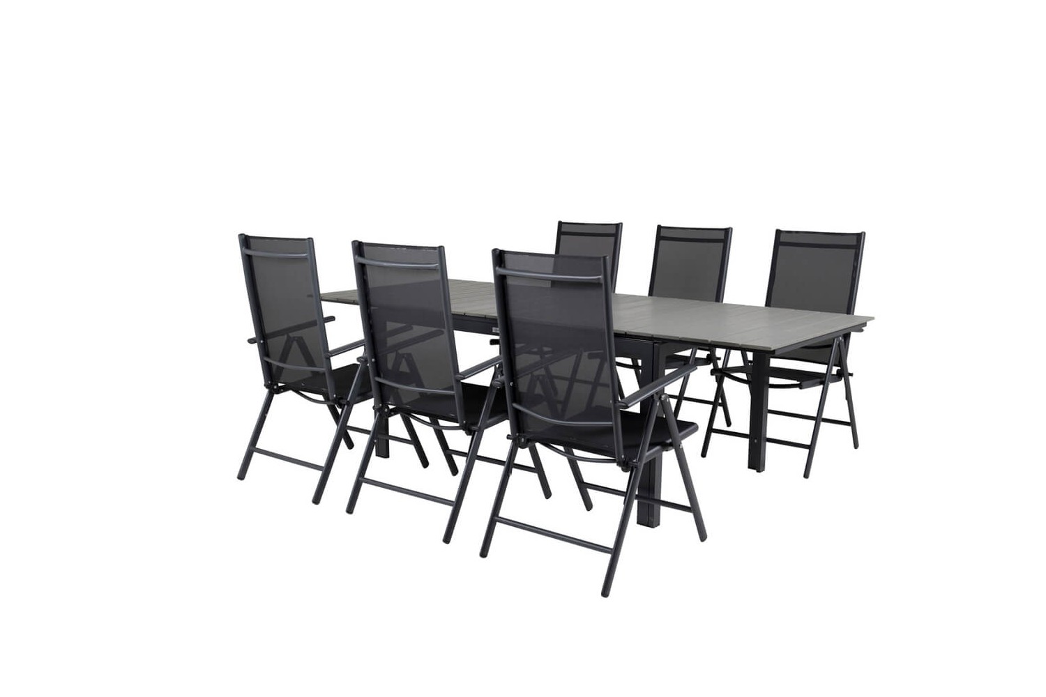 Levels & Break matgrupp 1 bord + 6 stolar svart Venture Home Levels & Break matgrupp 1 bord + 6 stolar svart Venture Home