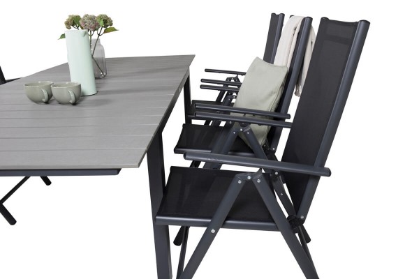 Levels & Break matgrupp 1 bord + 6 stolar svart Venture Home