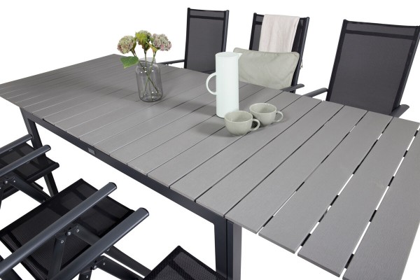 Levels & Break matgrupp 1 bord + 6 stolar svart Venture Home