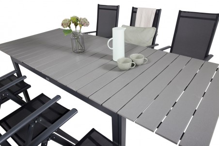 Levels & Break matgrupp 1 bord + 6 stolar svart Venture Home
