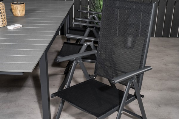 Levels & Break matgrupp 1 bord + 6 stolar svart Venture Home